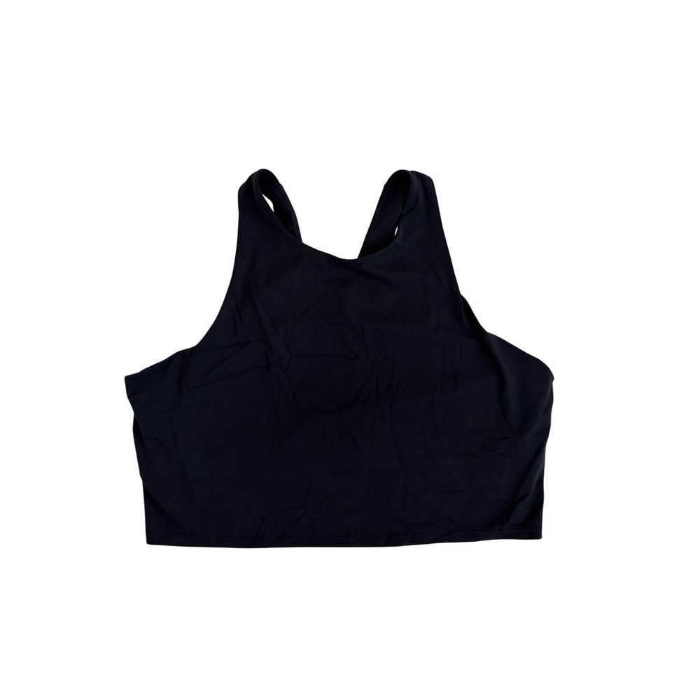 Quince Ultra-Soft Performance Cropped Tank Navy Blue XL High Neck Racerback Top